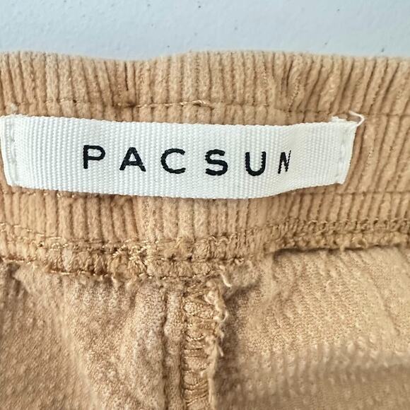 PacSun Men's Volley Corduroy Shorts Floral Embroidery Size L Pull On Drawstring - Picture 6 of 8